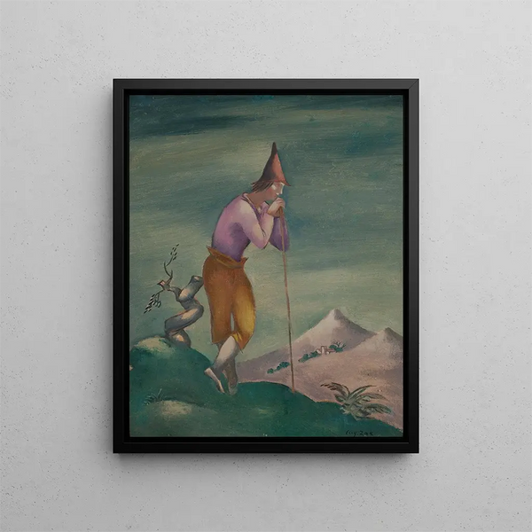 Landscape with a Vagabond - Eugeniusz Zak — framed artwork on a wall