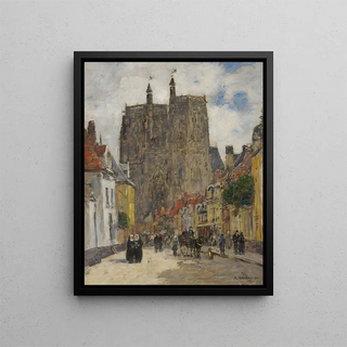 Eugne Boudin - Abbeville Rue Et glise SaintVulfran.webp