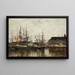 Antwerpen Drie-master Kade - Eugène Boudin — ingelijst kunstwerk aan de muur