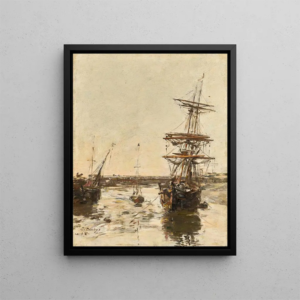 Avant-port de Trouville - Eugène Boudin — framed artwork on a wall