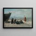 Berck Vissers die uitkijken naar de terugkeer van de boten - Eugène Boudin — ingelijst kunstwerk aan de muur