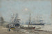 Bordeaux Drie-masten in de haven - Eugène Boudin — weergave van het kunstwerk