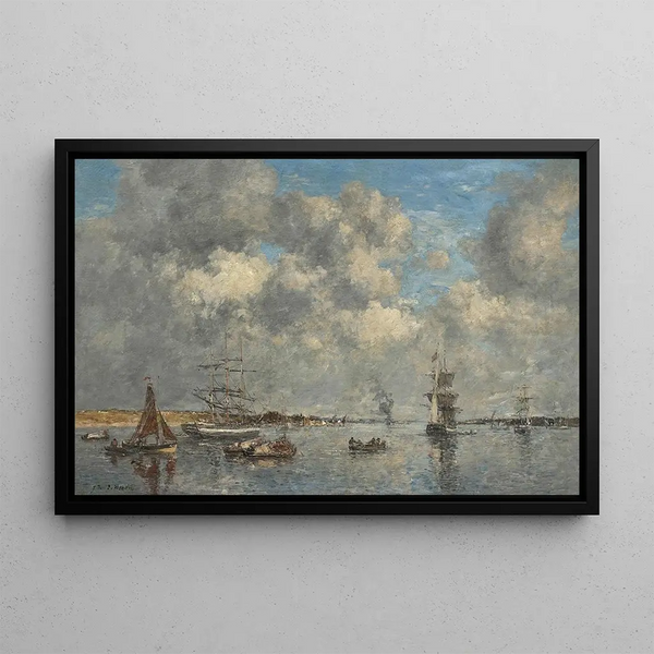 Camaret, the estuary - Eugène Boudin — framed artwork on a wall