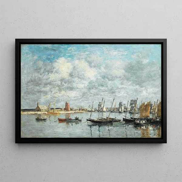 Camaret, the port - Eugène Boudin — framed artwork on a wall