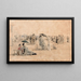 van Crinolines op het strand van Trouville - Eugène Boudin — ingelijst kunstwerk aan de muur
