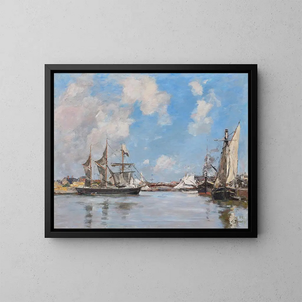 Deauville painting, the Mare Haute basin - Eugène Boudin — framed artwork on a wall