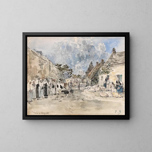 Foire de Plougastel - Eugène Boudin — ingelijst kunstwerk aan de muur