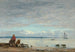 Honfleur schilderij, vissers op het strand - Eugène Boudin — weergave van het kunstwerk