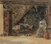Binnenland Bretagne schilderij, aquarel - Eugène Boudin — weergave van het kunstwerk