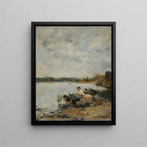 La Touques 's Ochtends - Eugène Boudin — ingelijst kunstwerk aan de muur