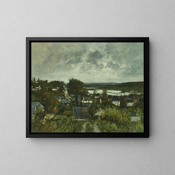 La Touques nabij Deauville - Eugène Boudin — ingelijst kunstwerk aan de muur