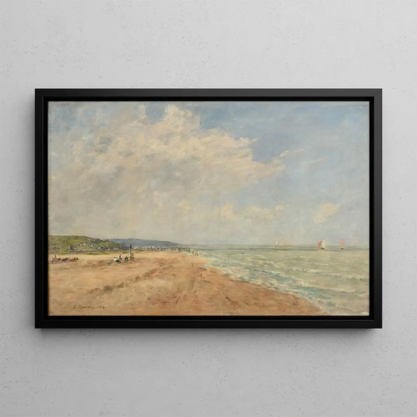 van het stijgende tij, baai van Saint-Valery - Eugène Boudin — ingelijst kunstwerk aan de muur