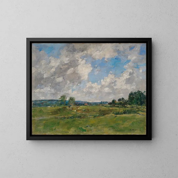 La vallée de la Touques - Eugène Boudin — ingelijst kunstwerk aan de muur