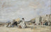 Dame en blanc sur la plage de Trouville - Eugène Boudin — weergave van het kunstwerk