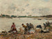 Laveuses aan de rand van de Touques - Eugène Boudin — weergave van het kunstwerk