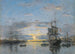 Le Havre, de voorhaven bij zonsondergang - Eugène Boudin — weergave van het kunstwerk