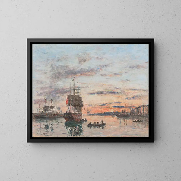 Le Havre, de haven van de toekomst - Eugène Boudin — ingelijst kunstwerk aan de muur