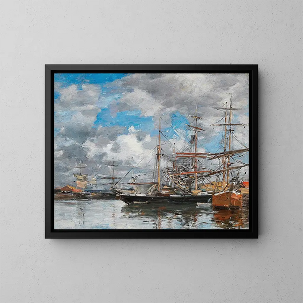 Het bassin de Deauville - Eugène Boudin — ingelijst kunstwerk aan de muur