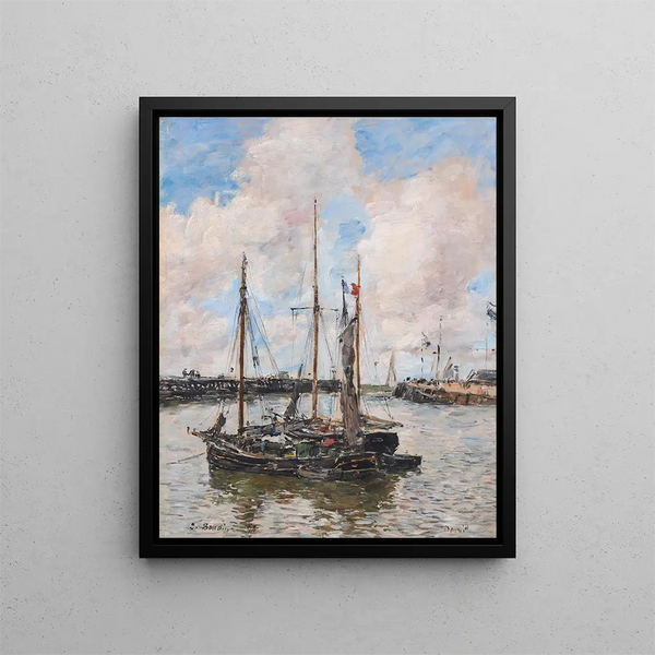 L'entrée du port de Trouville - Eugène Boudin — ingelijst kunstwerk aan de muur