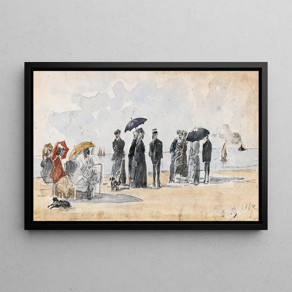 Les Crinolines - Eugène Boudin — ingelijst kunstwerk aan de muur