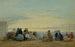 op het strand bij zonsondergang - Eugène Boudin — weergave van het kunstwerk