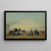 op het strand bij zonsondergang - Eugène Boudin — ingelijst kunstwerk aan de muur