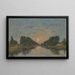 Saint-Valery-sur-Somme, maanlicht effect op het kanaal - Eugène Boudin — ingelijst kunstwerk aan de muur