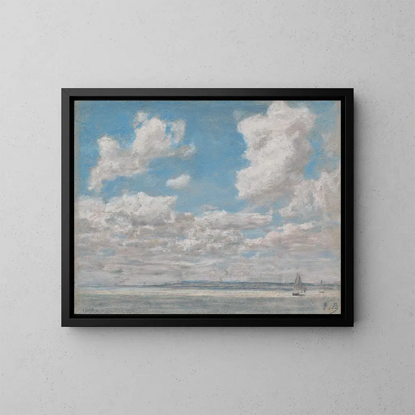 Marine schilderij met open hemel - Eugène Boudin — ingelijst kunstwerk aan de muur