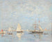 Vertrek van de boten in Saint-Vaast-la-Hougue - Eugène Boudin — weergave van het kunstwerk