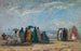 La plage à Trouville - Eugène Boudin — weergave van het kunstwerk