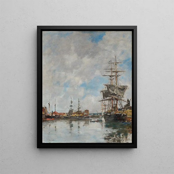 Het Deauville-Meer - Eugène Boudin — ingelijst kunstwerk aan de muur