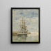 Drie-mast bij anker - Eugène Boudin — ingelijst kunstwerk aan de muur