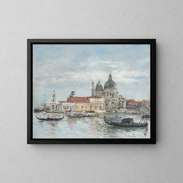 Venice, the Salute, Customs - Eugène Boudin — framed artwork on a wall
