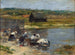 van Laveuses au bord de l'étang - Eugène Boudin — weergave van het kunstwerk
