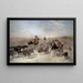 De afwatering van de kudde - Eugène Burnand — ingelijst kunstwerk aan de muur