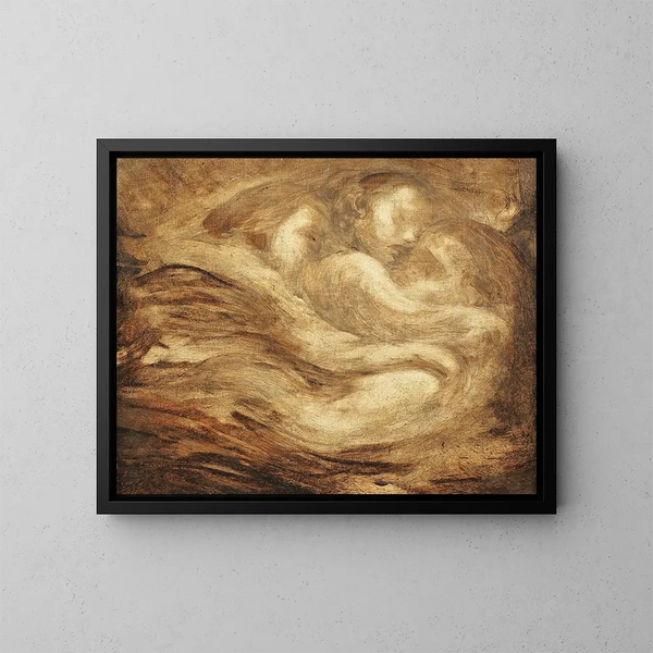 Enfants endormis - Eugène Carrière — framed artwork on a wall