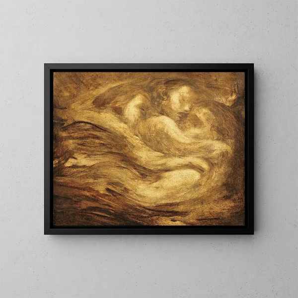 Enfants endormis - Eugène Carrière — framed artwork on a wall