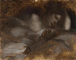 De Slaap - Eugène Carrière — weergave van het kunstwerk