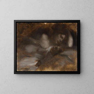 De Slaap - Eugène Carrière — ingelijst kunstwerk aan de muur