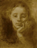 Hoofd van een vrouw - Eugène Carrière — weergave van het kunstwerk