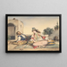Een Marokkaans stel op hun terras - Eugène Delacroix — ingelijst kunstwerk aan de muur