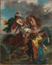 Een Turk geeft zich over aan een Griekse ruiter - Eugène Delacroix — weergave van het kunstwerk