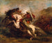 Botsing van Moorse ruiters - Eugène Delacroix — weergave van het kunstwerk