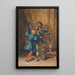 Goetz von Berlichingen dressed in armor by his page George - Eugène Delacroix — framed artwork on a wall