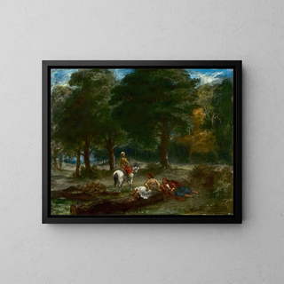 Eugne Delacroix - Greek Cavalry Men Resting in Forest.webp