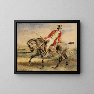 Eugne Delacroix - Horseman wearing a red jacket.webp