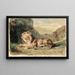 Leeuw liggend in een landschap - Eugène Delacroix — ingelijst kunstwerk aan de muur