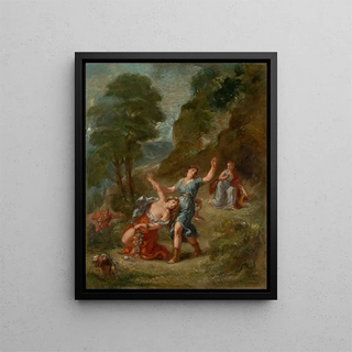 Eugne Delacroix - The Spring Eurydice bitten by a serpent while picking flowers Eurydices death.webp