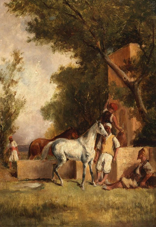 Eugne Fromentin - A halt at the fountain.webp