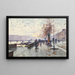 Figuren aan de Quai du Louvre Parijs - Eugène Galien-Laloue — ingelijst kunstwerk aan de muur
